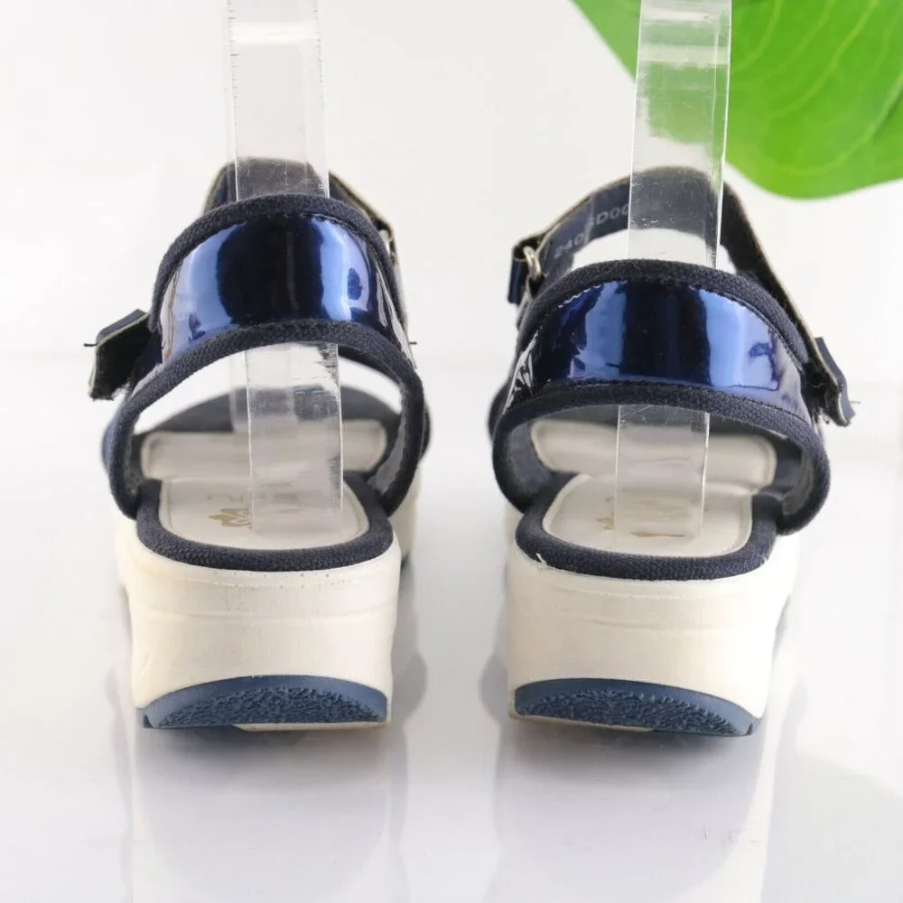 STIU Women's Sandal Size 7 Strappy Blue Elastic Glitter Platform casual Comfy - Picture 6 of 12